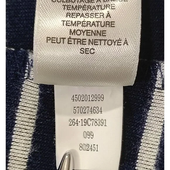 Weekend by Chico's Striped Collar Top Sz 0 (S/M) Cowl Neck Gray Blue Long Sleeve - Picture 16 of 16